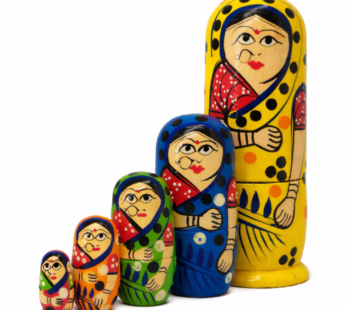 Wooden Doll Into Five
